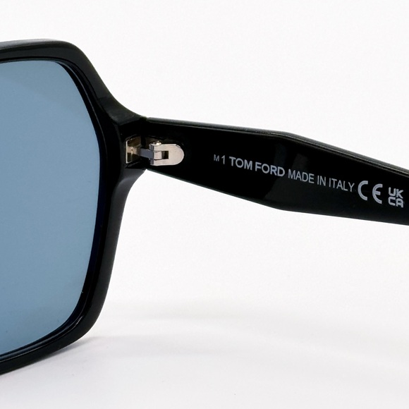 NEW TOM FORD ROMY TF1032/F 01A WOMEN SUNGLASSES FT1032/F/S BLACK BLUE EYEWEAR - Picture 8 of 9